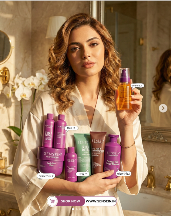 Sensein Instagram post – haircare routine